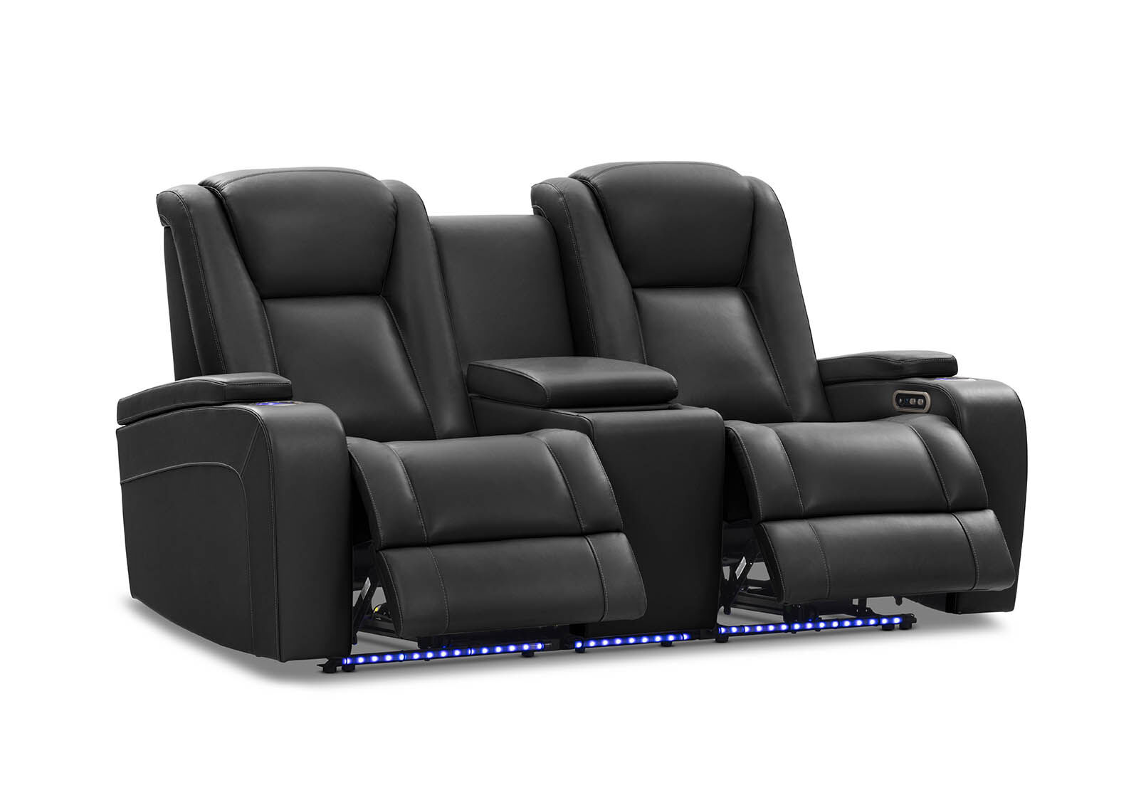 SENTINAL MK2 LEATHER - 2 Seater with 2 Electric Recliners and Console SENTINAL MK2 LEATHER
