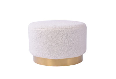 ISIDORE - White Round Ottoman