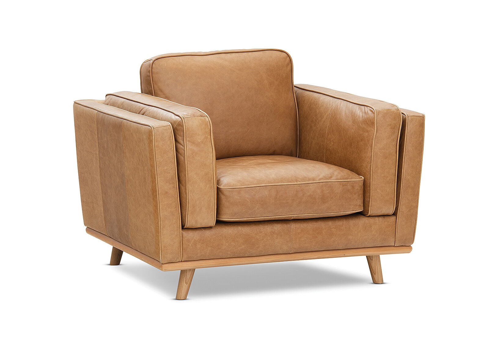 LIGHT TAN GIORGIO Leather Accent Chair