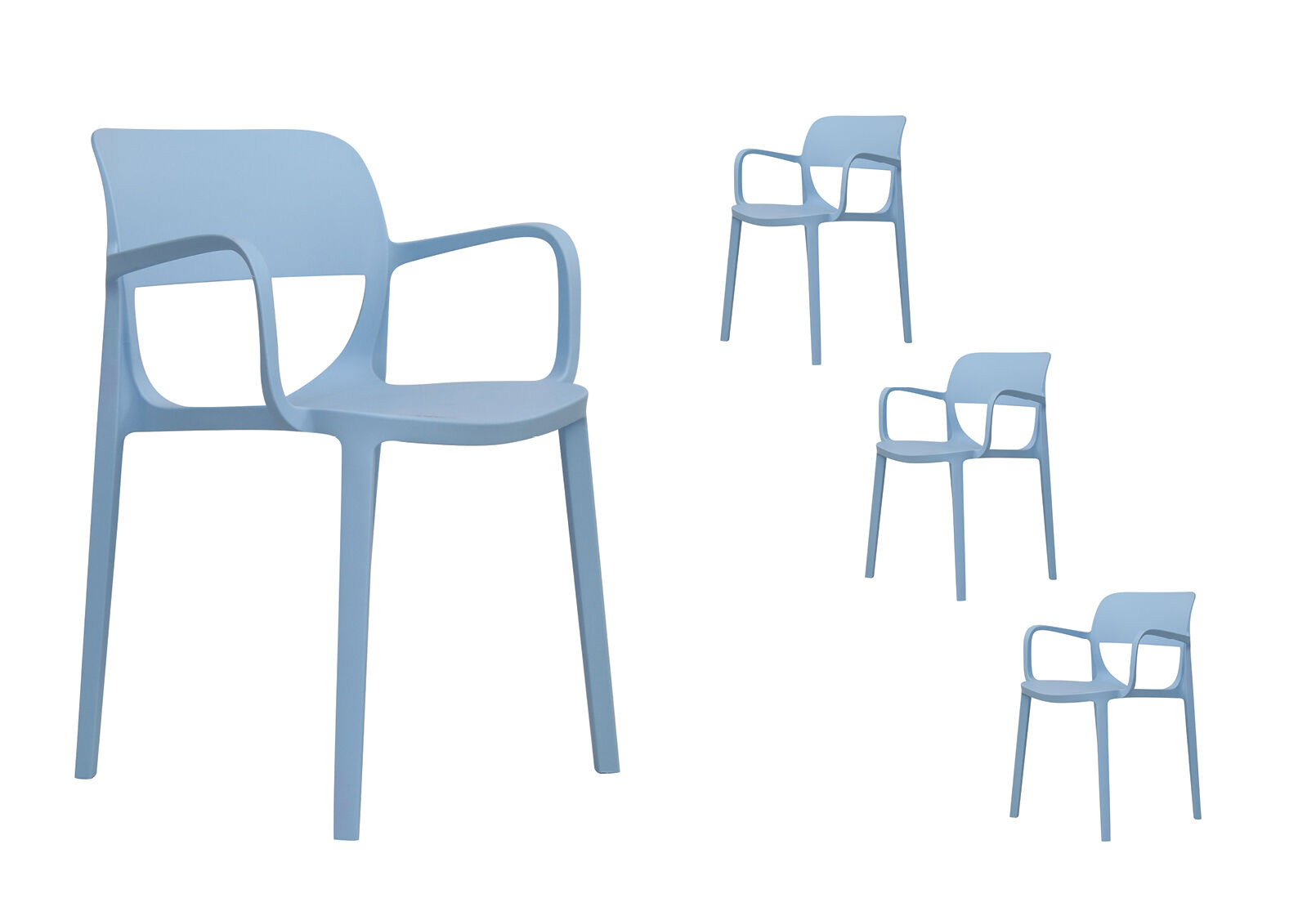 Light Blue Paros Set Of 4, Blue Dining Chairs Australia