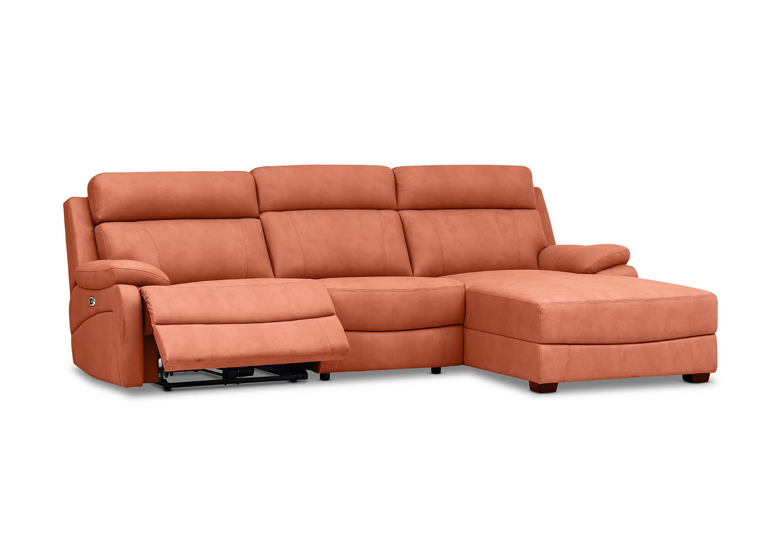 LYNCOLN - Fabric 3.5 Seat Right Hand Facing Chaise with Drop Down Table LYNCOLN