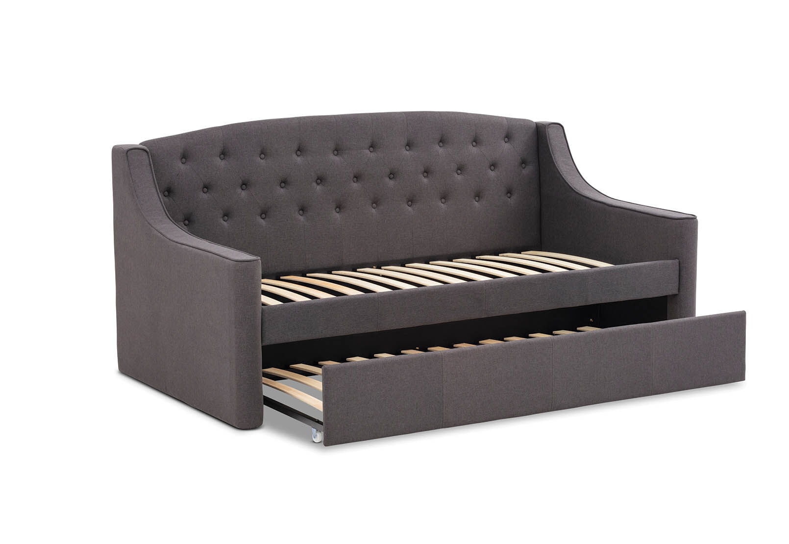 DARK GREY CONWAY Dark Grey Day Bed with Trundle Amart Furniture