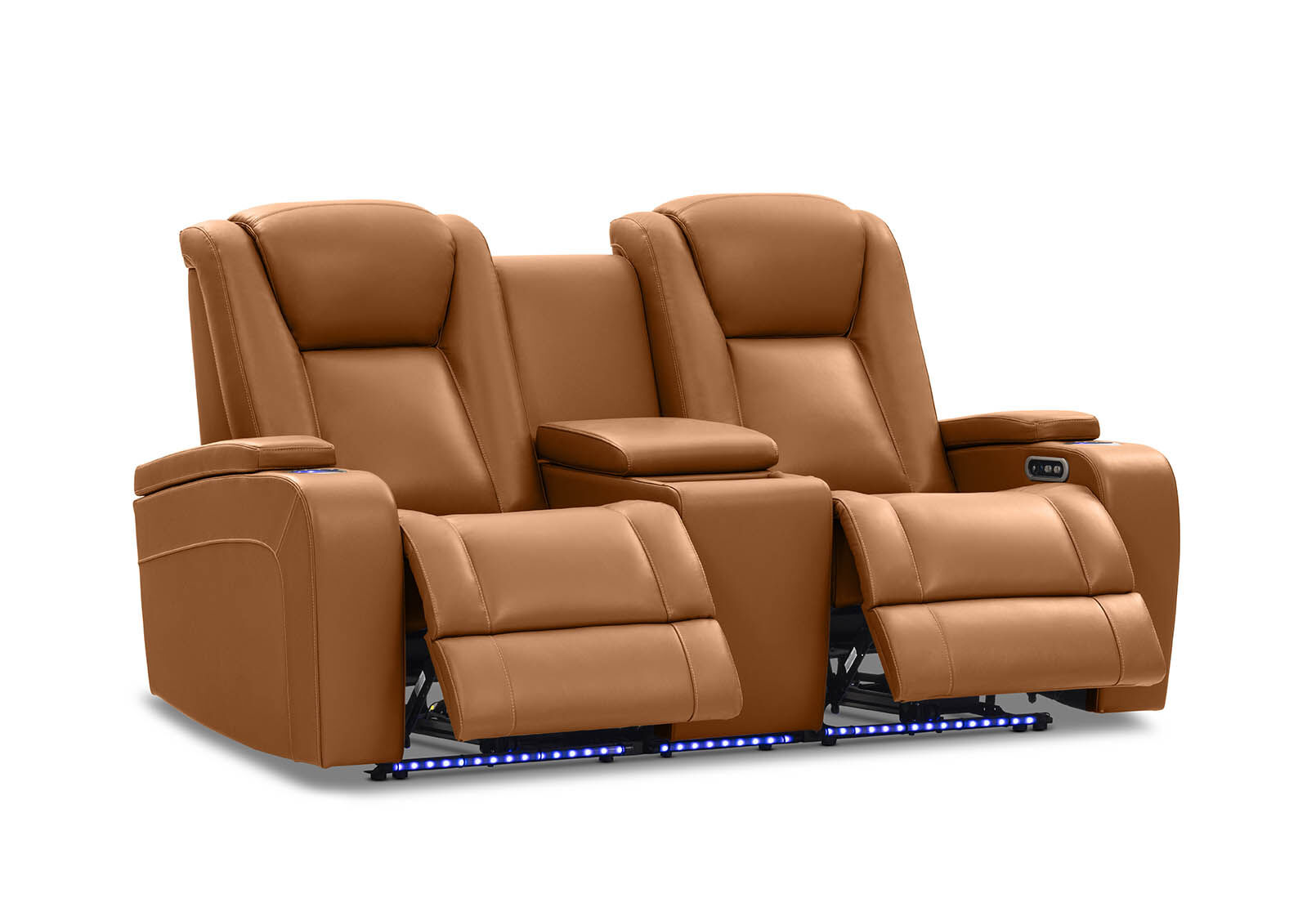 SENTINAL MK2 LEATHER - 2 Seater with 2 Electric Recliners and Console SENTINAL MK2 LEATHER