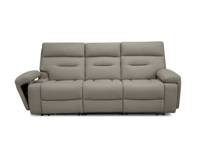 HOLLYWOOD LEATHER - Media 3 Seater with Electric Recliners