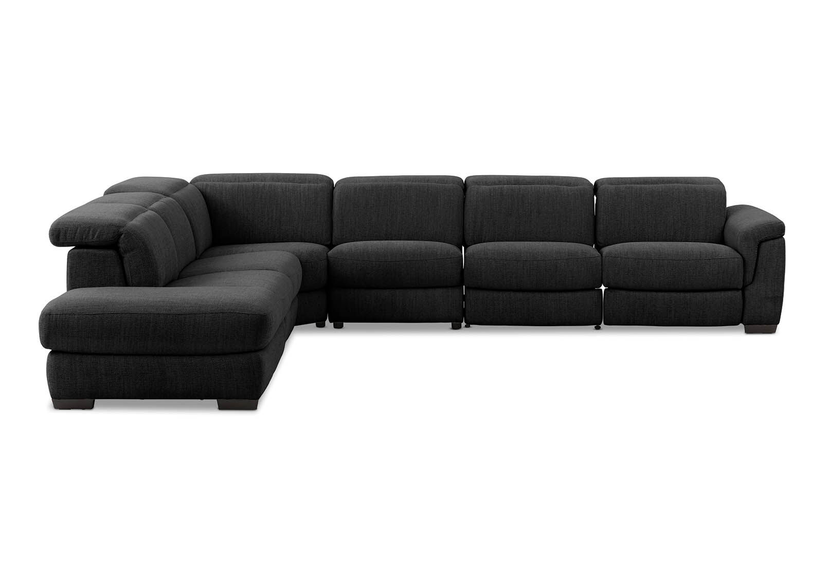 LUCIANO - Fabric Corner Lounge with 3 Inbuilt Electric Recliners and Left-Hand Facing Chaise LUCIANO