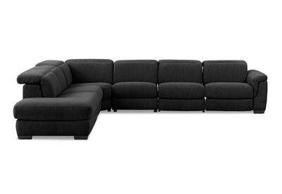 LUCIANO - Fabric Corner Lounge with 3 Inbuilt Electric Recliners and Left-Hand Facing Chaise