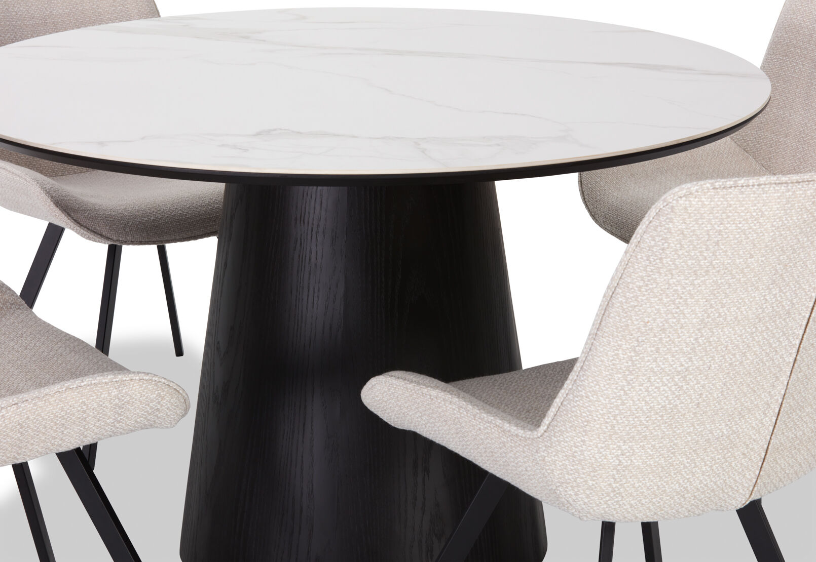 THANOS - 5 Piece Ceramic Dining Suite with Vesta Chairs THANOS