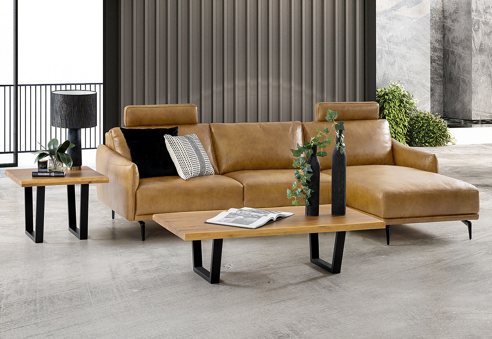 Amart brown leather deals couch