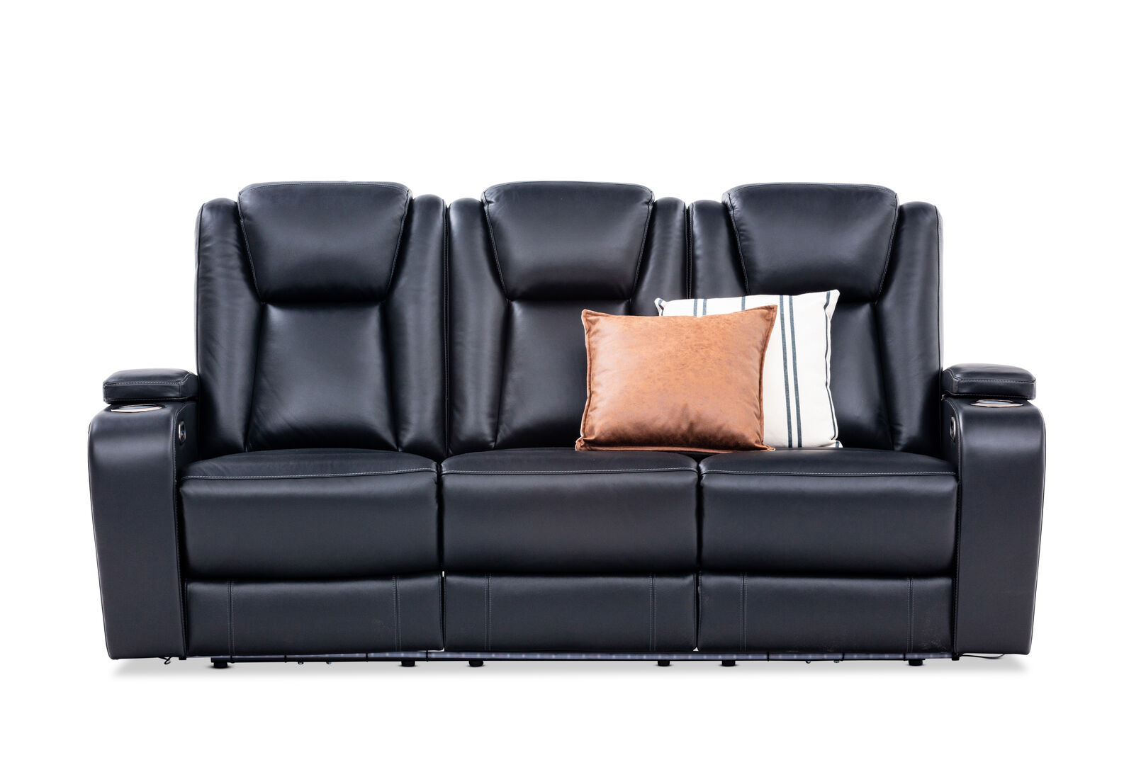 VULCAN - Leather 3 Seat Sofa with 2 Inbuilt Electric Recliners VULCAN