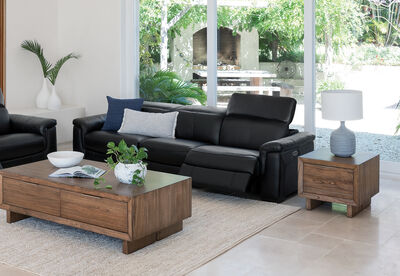 LUCIANO - Leather 3.5 Seater Sofa with 2 Electric Recliners