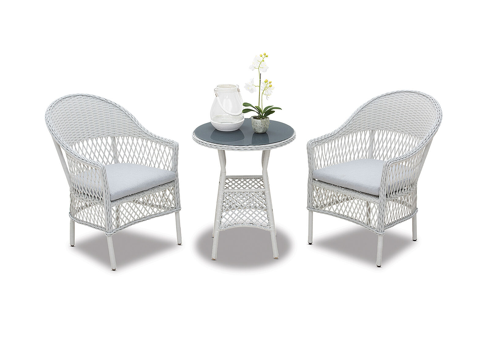 WHITE JULIA 3 Piece Outdoor Balcony Setting