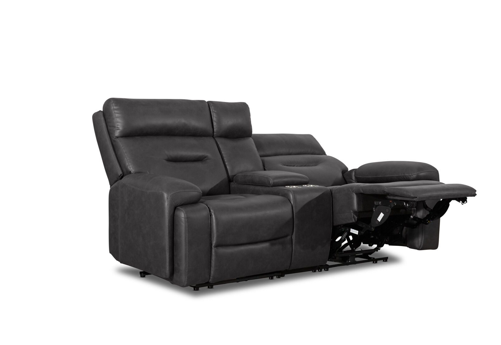 HOLLYWOOD FABRIC - Media 2 Seater with Electric Recliners & Console HOLLYWOOD FABRIC