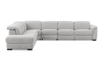LUCIANO - Fabric Corner Lounge with 3 Inbuilt Electric Recliners and Left-Hand Facing Chaise LUCIANO