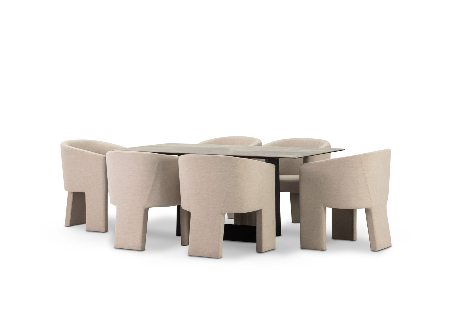 MILAS - 7 Piece Dining Suite with Alicante Dining Chairs. MILAS