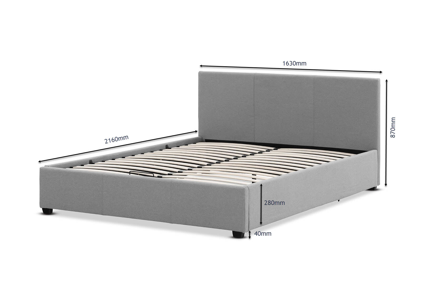 PAGOSA - Light Grey Queen Lift Bed PAGOSA