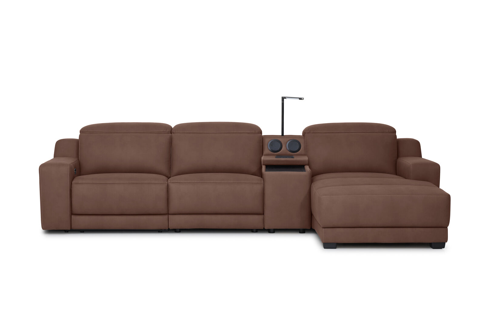 VANTRO FABRIC - 3 Seater LHF Chaise with Speaker Console and Inbuilt Electric Recliner VANTRO FABRIC