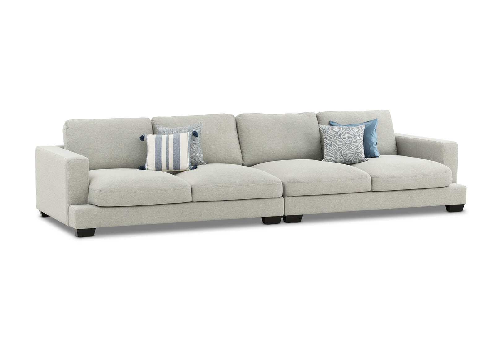 LIGHT GREY ZAHRA Fabric 4 Seat Sofa
