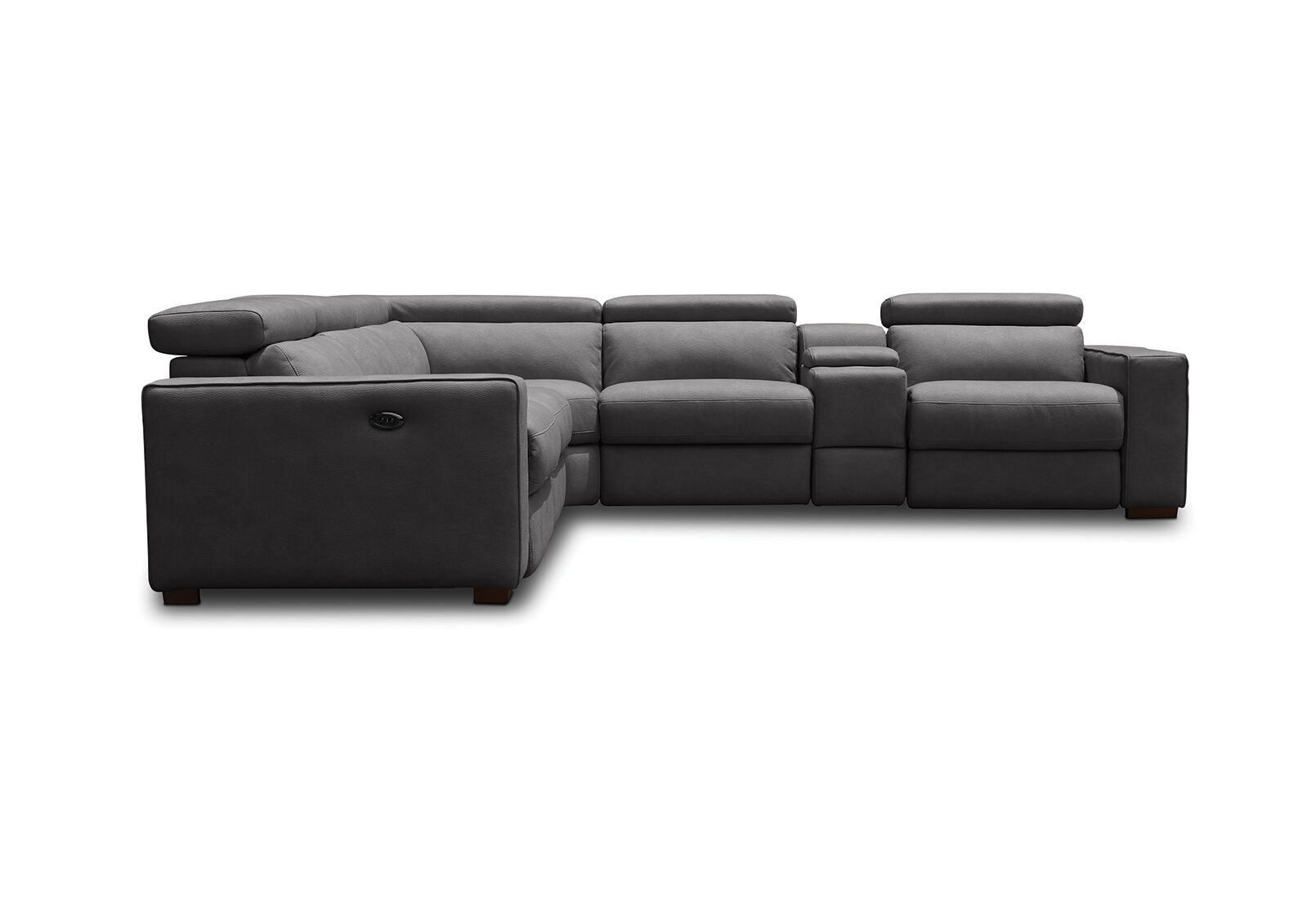 charcoal connellan buckskin corner suite with 2 electric recliners amart furniture