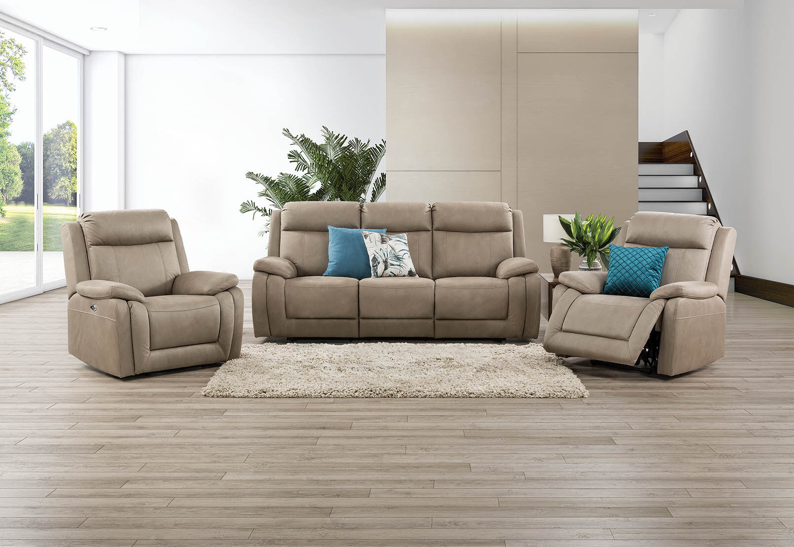 SAN MARCO - Fabric 3 Piece Recliner Suite SAN MARCO