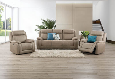 SAN MARCO - Fabric 3 Piece Recliner Suite