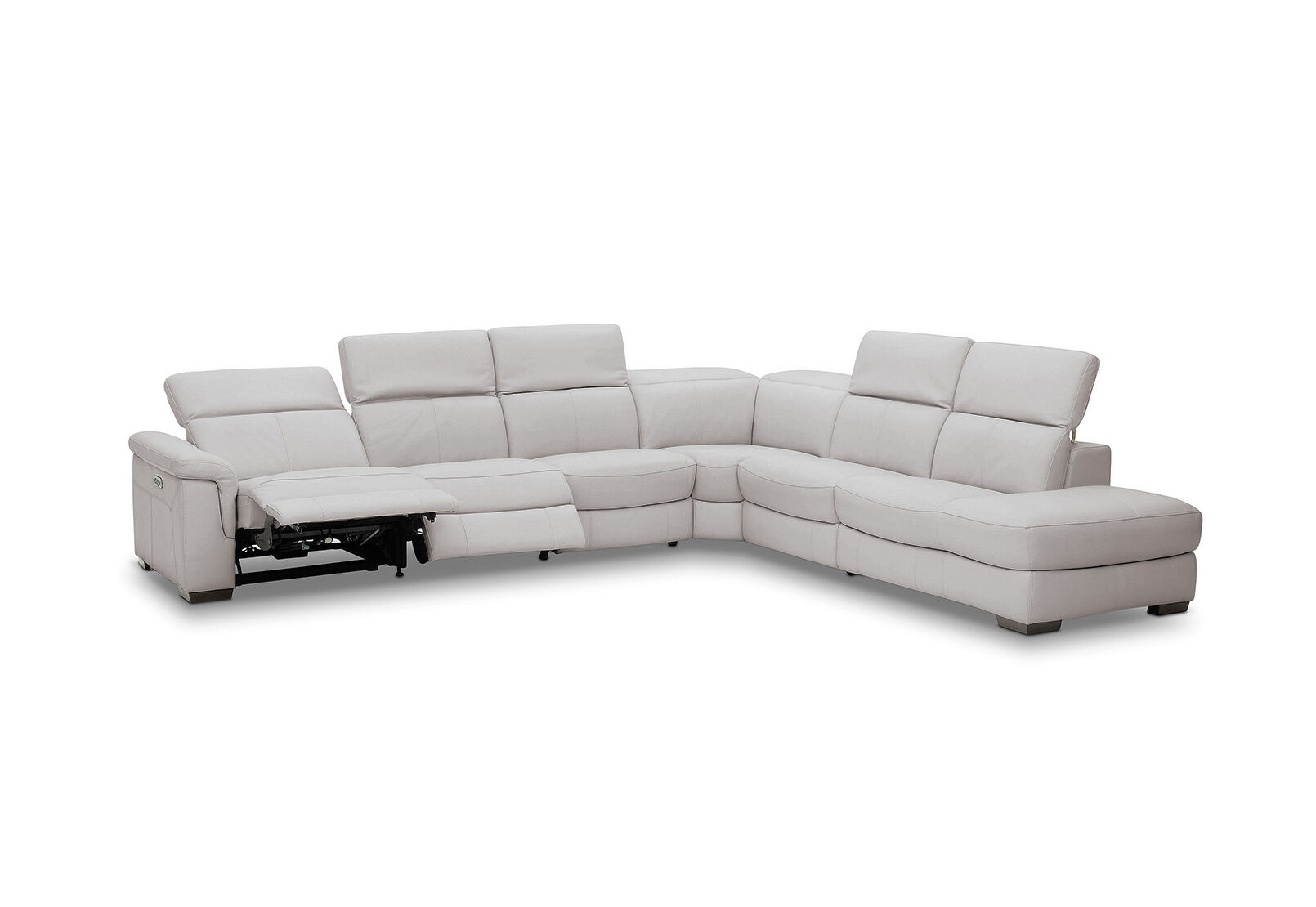 LUCIANO - Leather Corner Lounge with 3 Inbuilt Electric Recliners and Right-Hand Facing Chaise LUCIANO