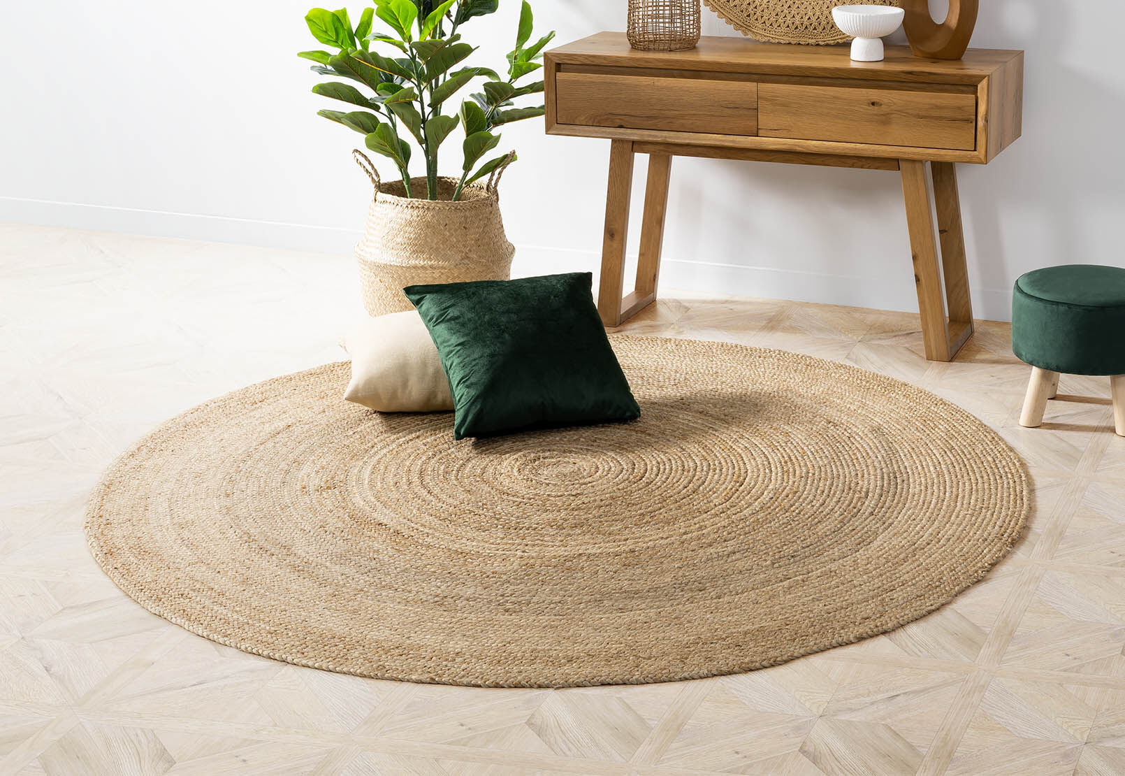 NATURAL SIKA 200cm Round Jute Rug