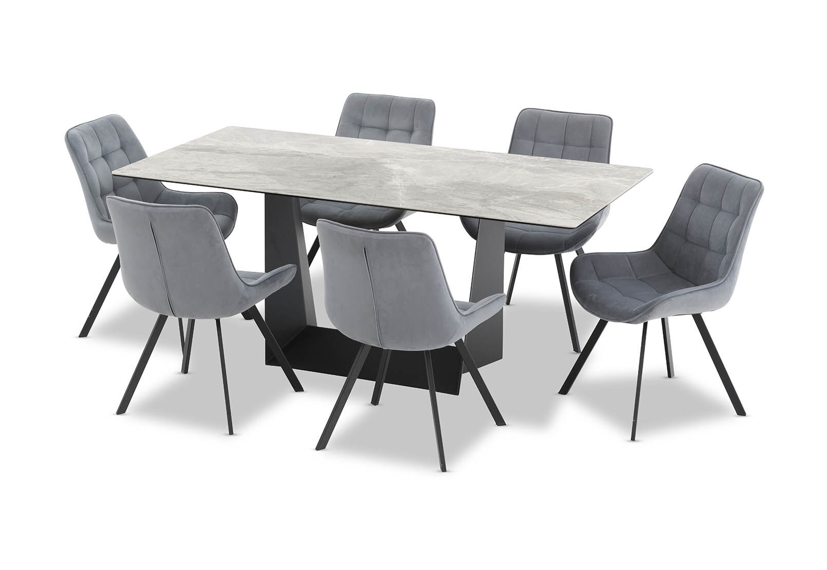 MILAS - 7 Piece Dining Suite with Blaze Dining Chairs MILAS