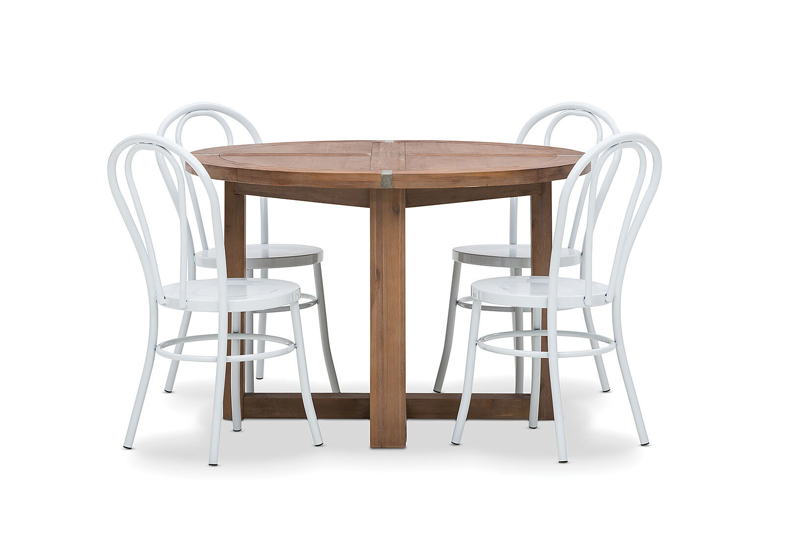 White Silverwood 5 Piece Dining Suite With Bentwood Replica Dining Chairs Amart Furniture