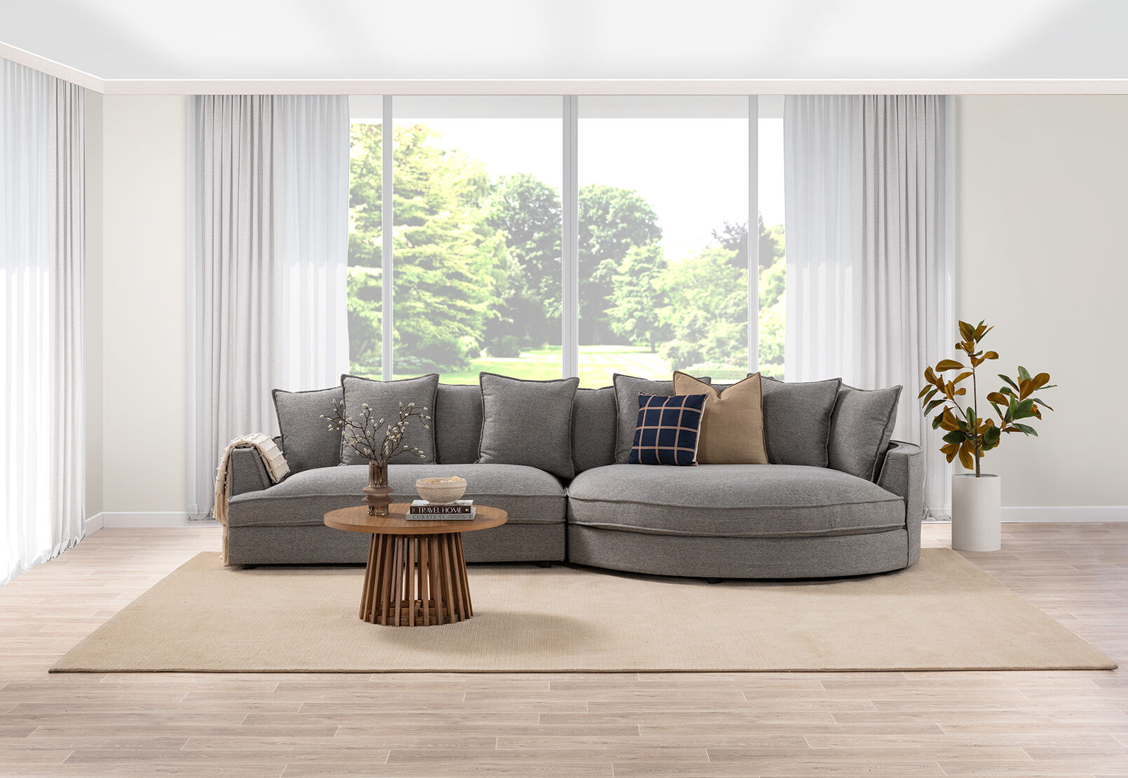 TALA FABRIC - RHF Curved Chaise TALA FABRIC