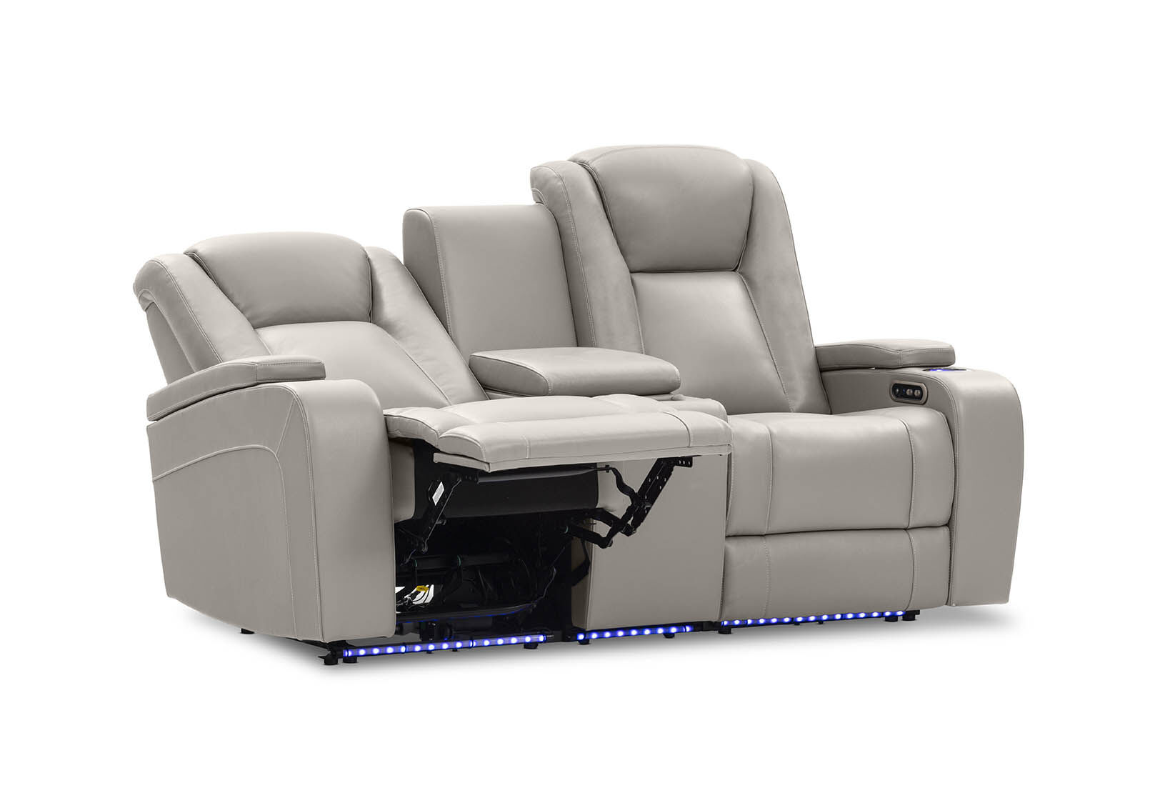 SENTINAL MK2 LEATHER - 2 Seater with 2 Electric Recliners and Console SENTINAL MK2 LEATHER