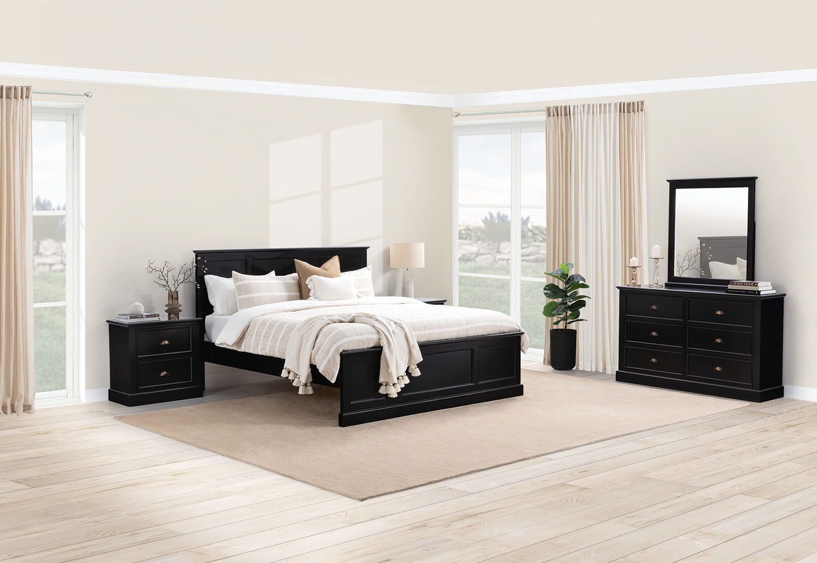 CHRYSTELLE - 4 Piece King Dresser Bedroom Suite. CHRYSTELLE