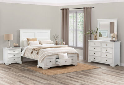CHANELLE - 4 Piece Double Dresser Bedroom Suite