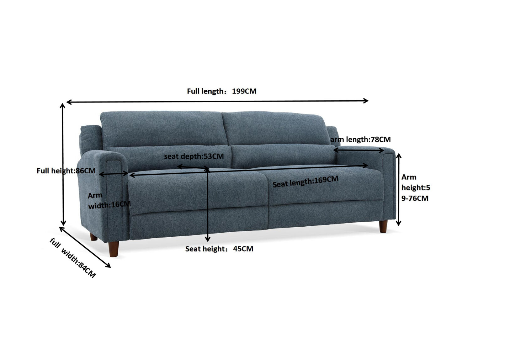 VILLANUEVA - 3 Seat Sofa VILLANUEVA