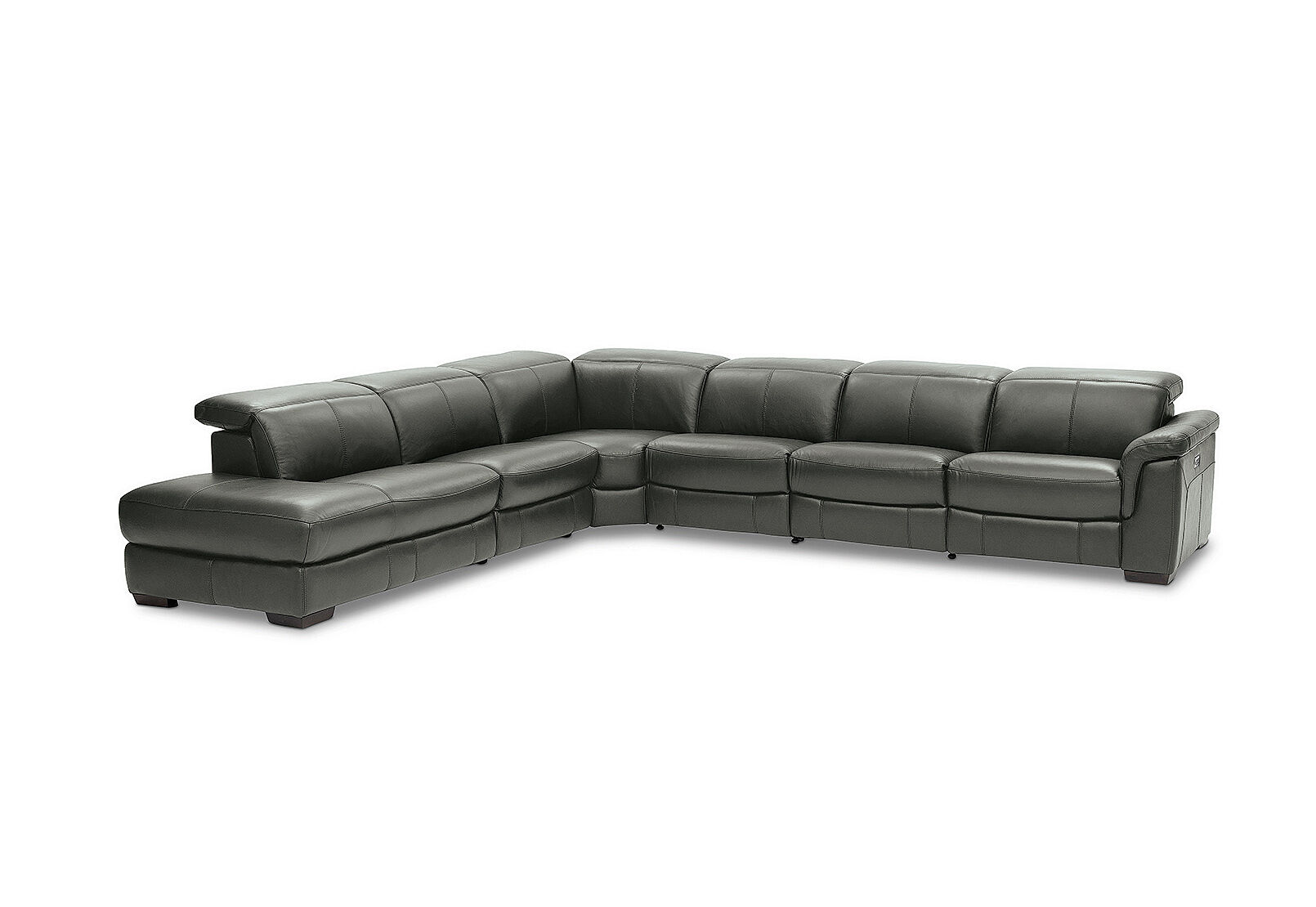 LUCIANO - Leather Corner Lounge with 3 Inbuilt Electric Recliners and Left-Hand Facing Chaise LUCIANO