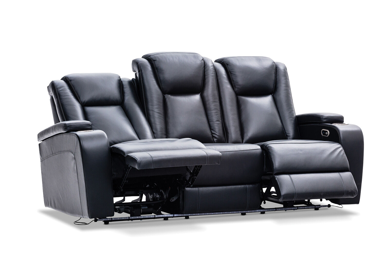 VULCAN - Leather 3 Seat Sofa with 2 Inbuilt Electric Recliners VULCAN
