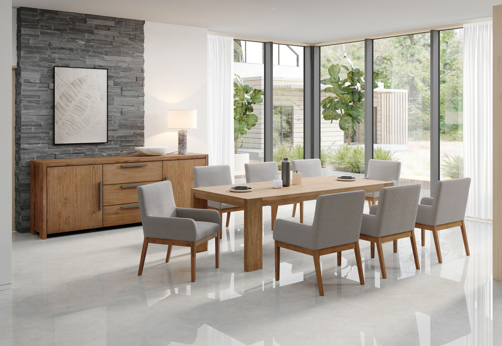 SORVINO - 9 Piece Dining Suite with Lazarus Dining Chairs SORVINO