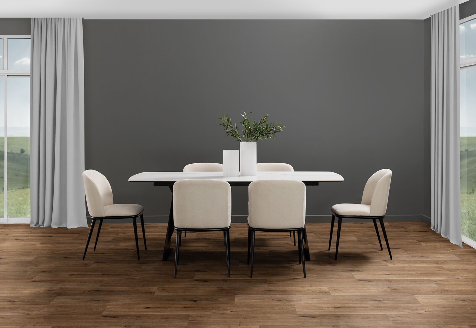 MACKINLEY - 7 Piece Dining Suite with Cedric Dining Chairs MACKINLEY