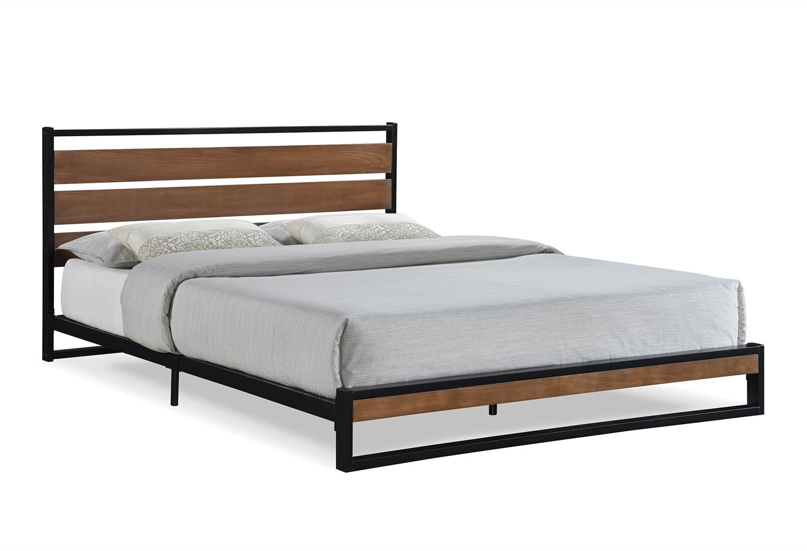 BLACK/TIMBER MARCEL Double Bed Amart Furniture