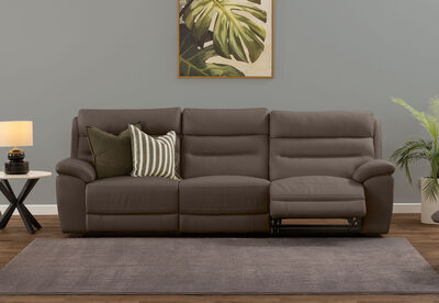 BEARMAN LEATHER - 3 Seater Sofa with 2 inbuilt Recliners
