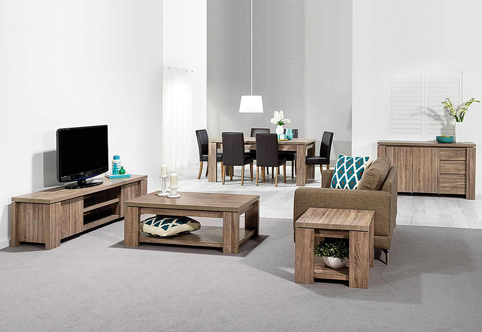 CHOCOLATE MAJESTY AND TRIUMPH 11 Piece Package Amart Furniture