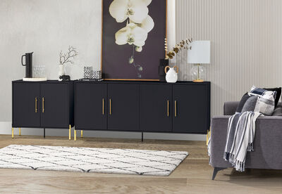 DELGADO - Black 4 Door Buffet