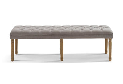 SANDERS - Grey Upholstered Bench