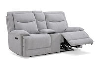 HARLINGEN FABRIC - 2 Seater Eectric Recliners with Console HARLINGEN FABRIC