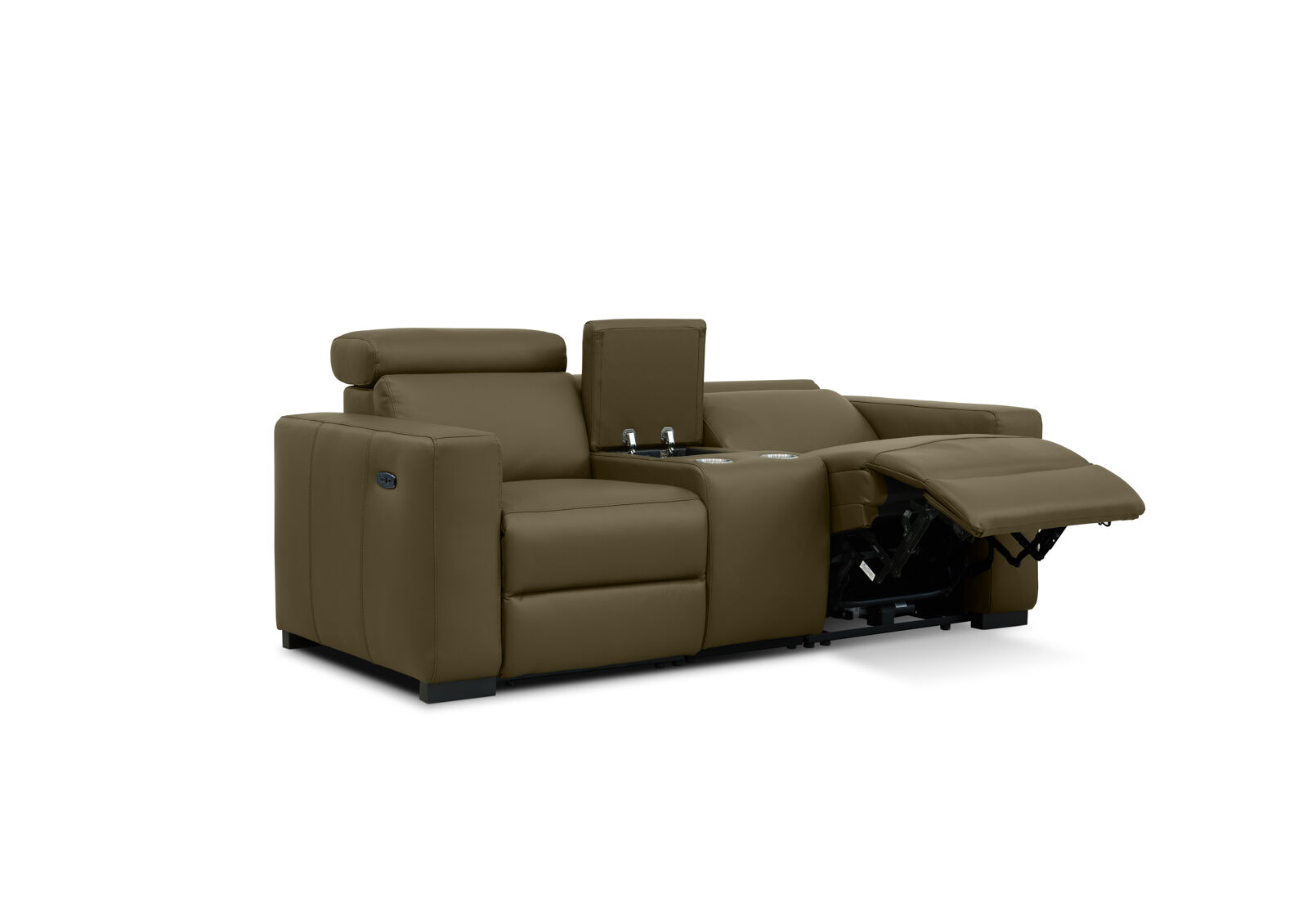 DAMIAN LEATHER - 2 Seater Sofa with 2 inbuilt Electric Recliners DAMIAN LEATHER