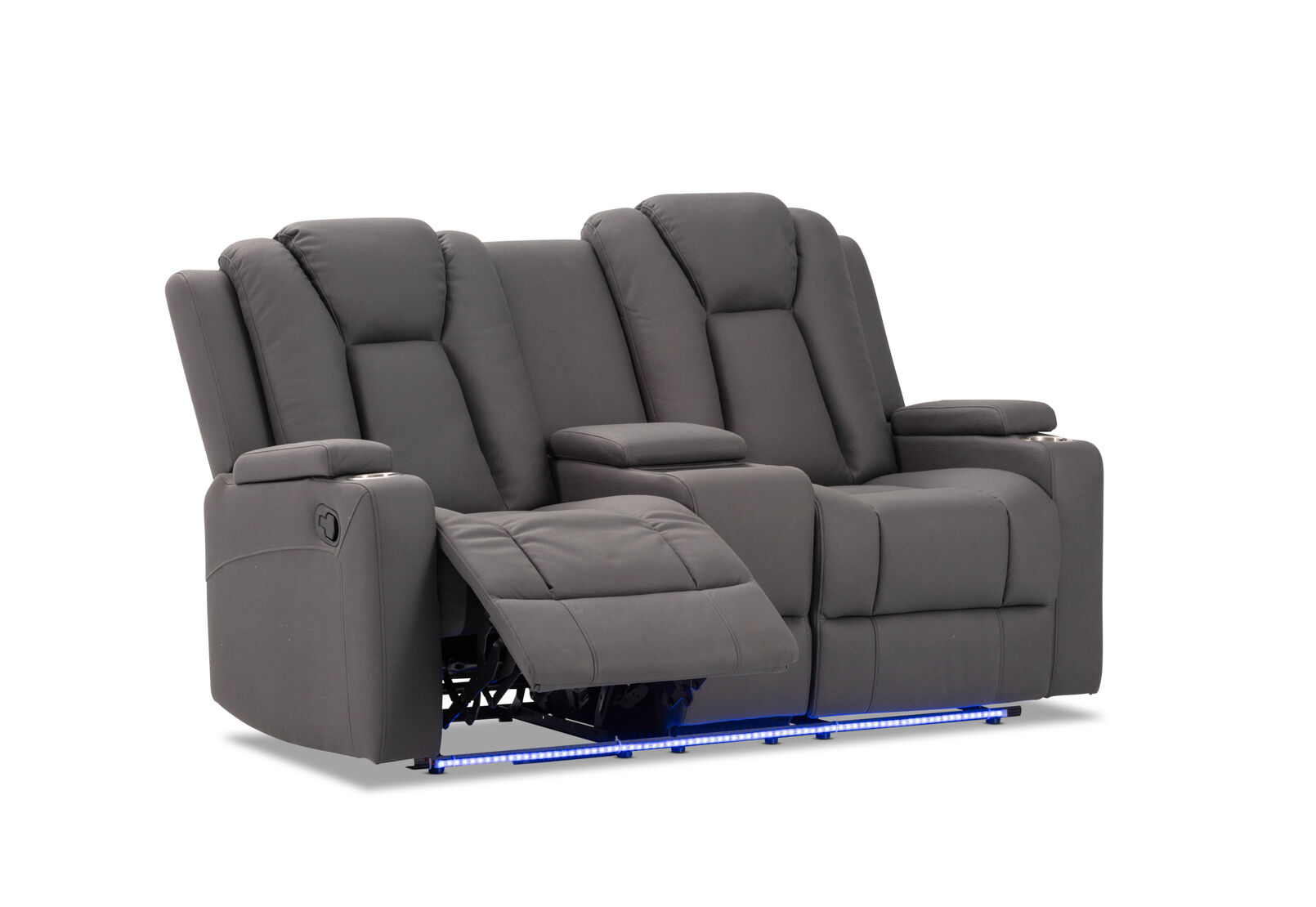 TRAVIS FABRIC - 2 Seater with Recliners and Console TRAVIS FABRIC