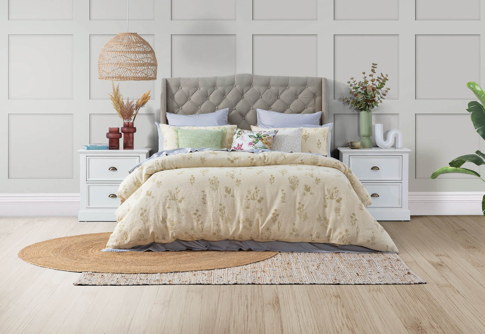 NATURAL TRUDY Super King Bed Quilt Cover Set