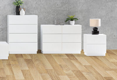 GATES - White 6 Drawer Dresser