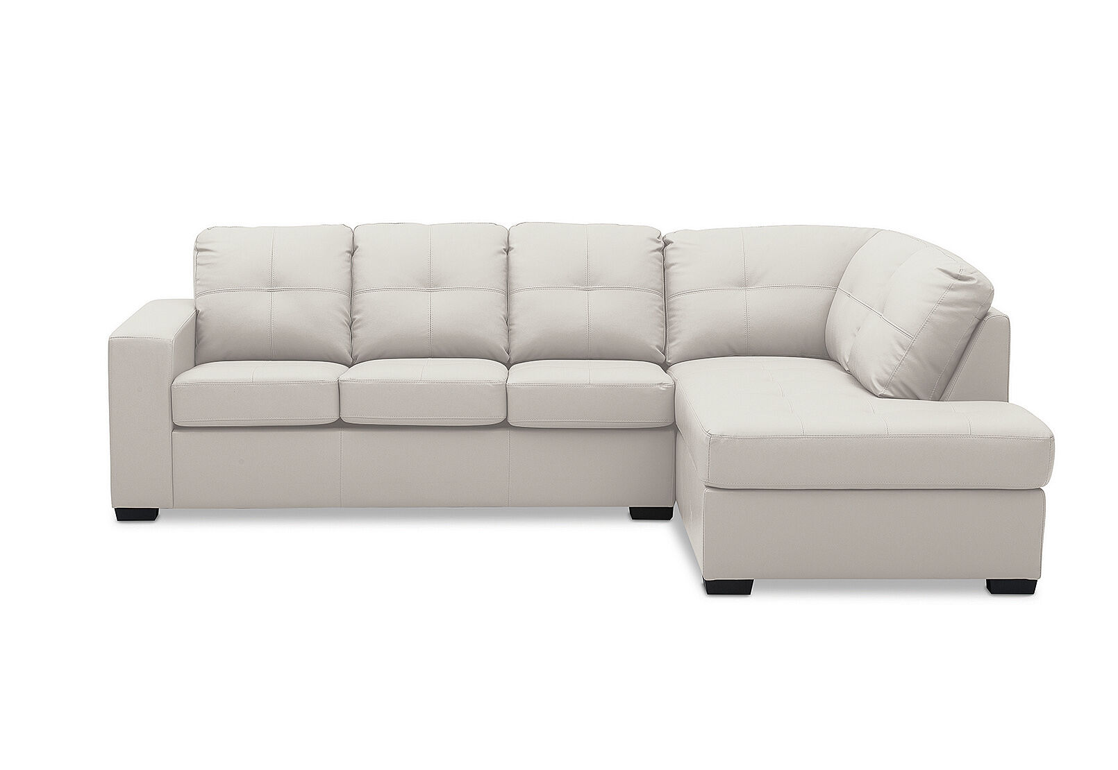 DIAMOND - Leather-Look Right-Hand Facing Corner Chaise with Sofa Bed DIAMOND