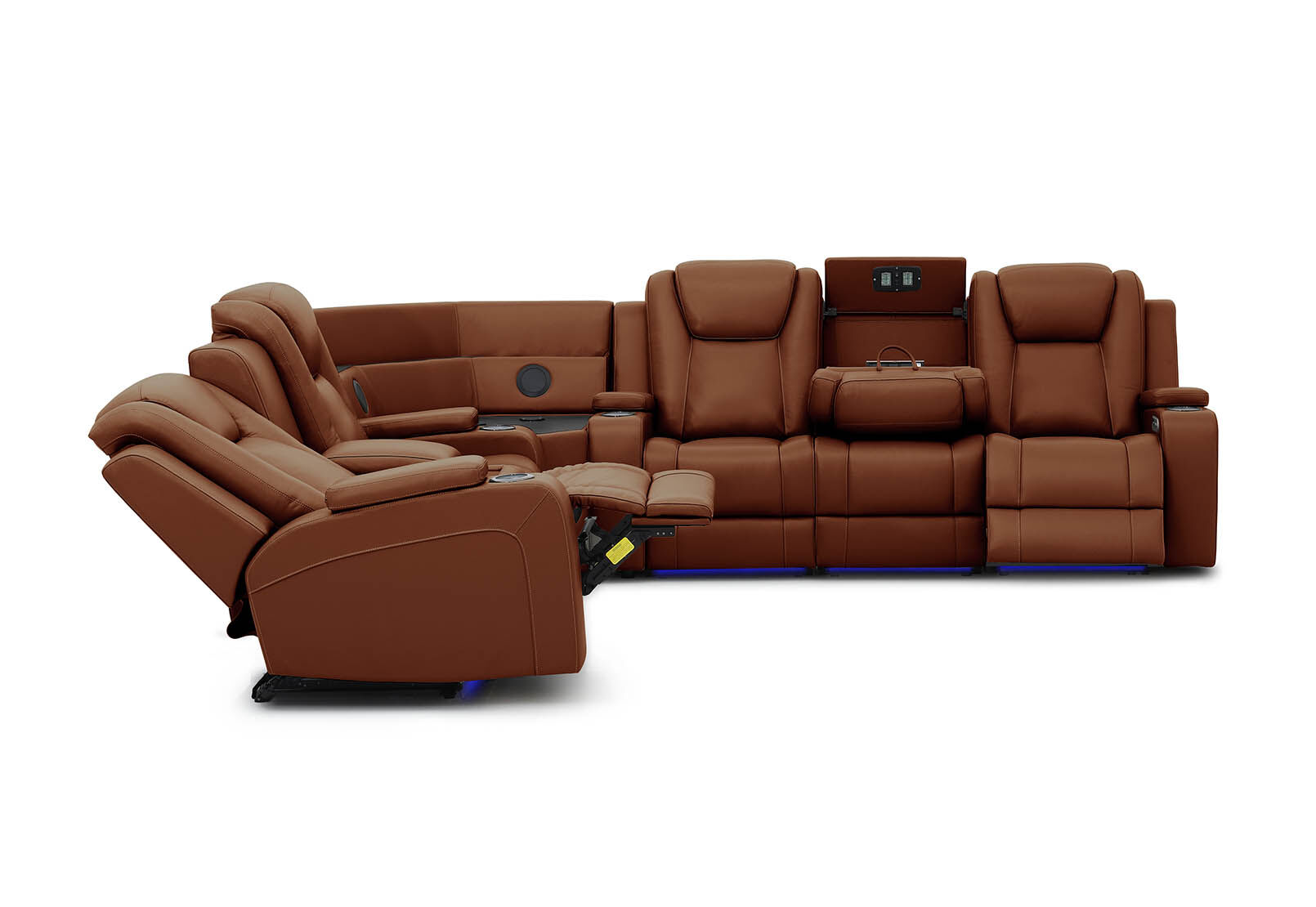 SENTINAL MK2 LEATHER - 5 Piece Corner with LHF Console SENTINAL MK2 LEATHER