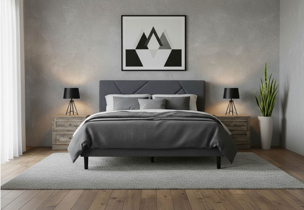 FRAZIER - Dark Grey King Bed FRAZIER